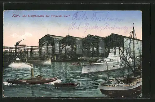 AK Kiel, Die Schiffbauhöfe der Germania-Werft, Kriegshafen