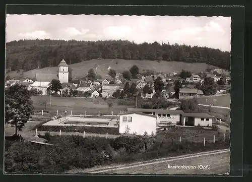 AK Breitenbrunn, Ortsansicht vom Hügel aus