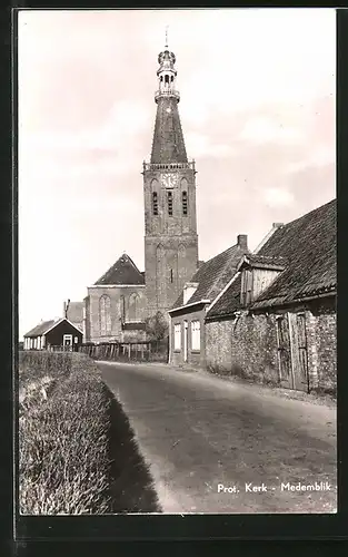 AK Medemblik, Prot. Kerk, Blick zur Kirche
