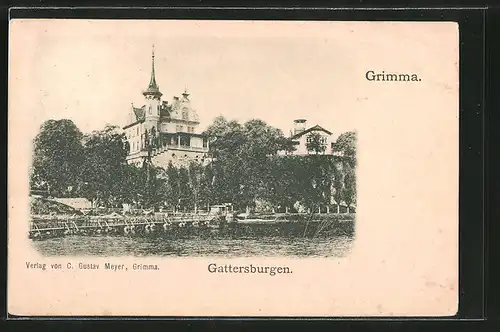 AK Grimma, Blick auf das Hotel Gattersburg