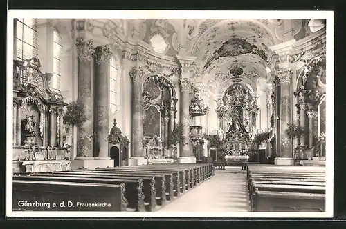 AK Günzburg, Frauenkirche, Innenansicht
