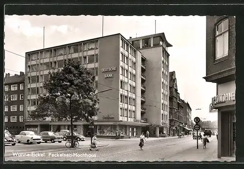 AK Wanne-Eickel, Strassenpartie am Peckelsen-Hochhaus