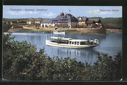 AK Paulsdorf, Gasthaus Seeblick an der Talsperre Malter