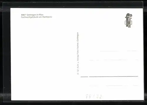 AK Oettingen, Fachwerkgebäude am Marktplatz