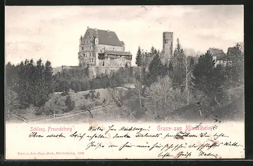 AK Mindelheim, Blick zum Schloss Freundsberg