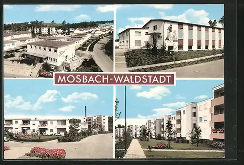 AK Mosbach-Waldstadt, Partie mit Neubauten
