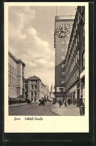 AK Gera, Schlossstrasse mit Geschäften