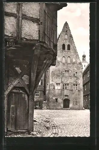 AK Nördlingen, Strassenpartie am Gürtelhaus