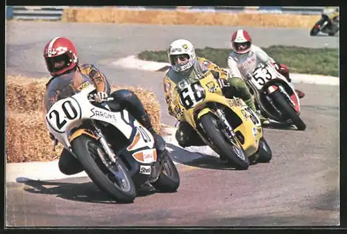 AK Road Racing, Motorradrennen, Charles Mortimer 20 vor Jean-Paul Boinet 68 und Kork Ballington 53