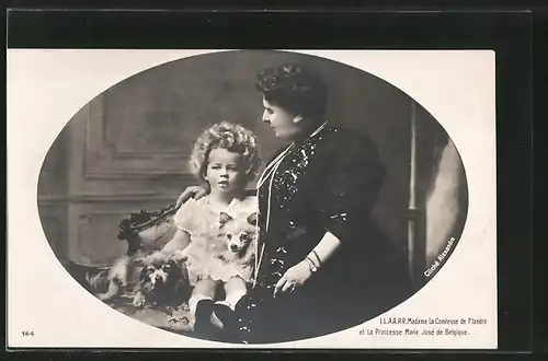 AK Adel von Belgien, La Comtesse de Flandre et la Princesse Marie José de Belgique