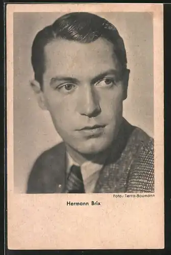 AK Schauspieler Hermann Brix im Anzug porträtiert