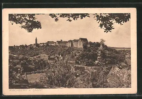 AK Kirchberg, Ortsansicht vom Wald aus