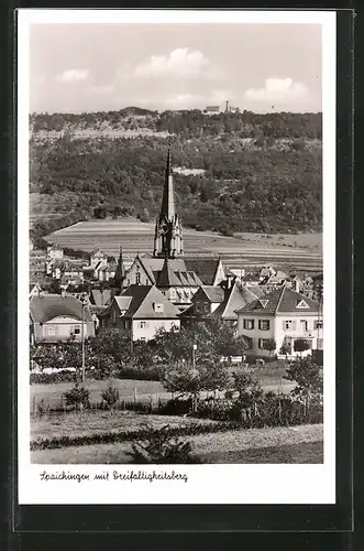 AK Spaichingen, Ortsansicht mit Blick auf den Dreifaltigkeitsberg