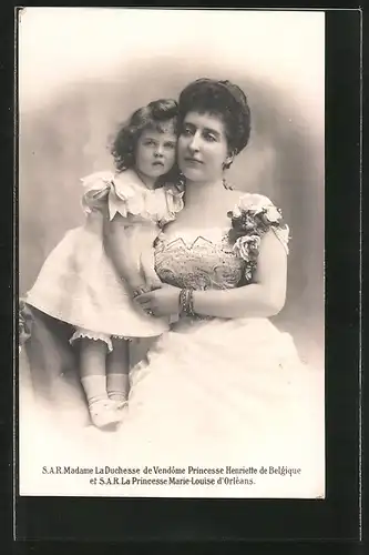 AK S.A.R. Madame La Duchesse de Vendome Princess Henriette de Belgique et Princesse Marie-Louise d'Orleans