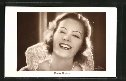 Lithographie Portrait der Schauspielerin Greta Garbo