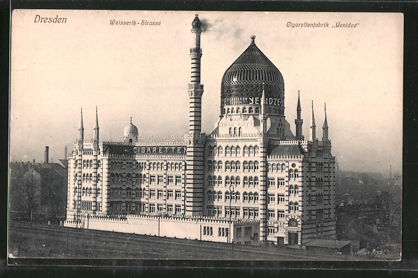 ALTE POSTKARTE DRESDEN WEISSERITZ STRASSE CIGARETTENFABRIK YENIDZE ...