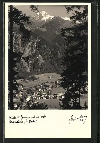 Foto-AK Hans Hruschka Nr. 22: Mayrhofen, Blick vom Zimmerchen auf den Ort