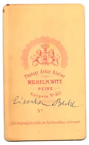 Fotografie Wilhelm Witt, Peine, Portrait eines Mädchens