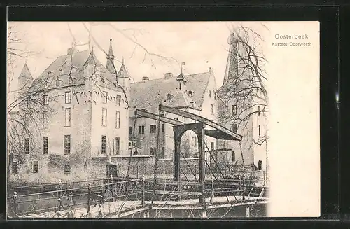 AK Oosterbeek, Kasteel Doorwerth, Burg mit Zugbrücke