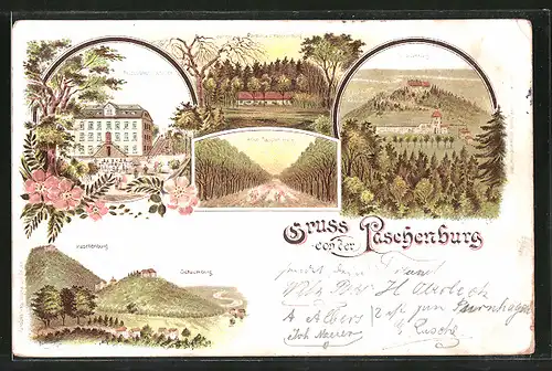 Lithographie Rinteln, Paschenburg, Restaurant Gebäude, Allee zur Paschenburg