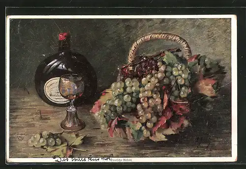 Künstler-AK Wohlgemuth & Lissner, Primus-Postkarte No. 175, "Deutsche Reben"