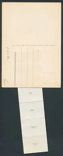 Leporello-AK Bornholm, Briefträger mit Briefe, versch. Ansichten