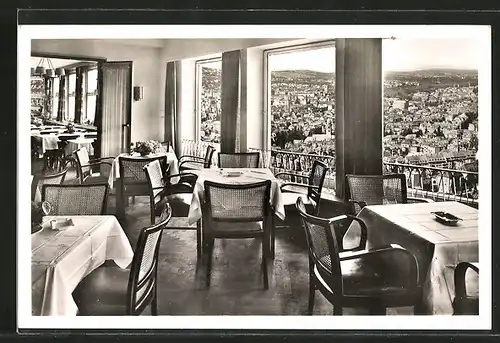 AK Stuttgart, Innenansicht des Höhenhotel Wielandshöhe