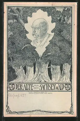 Künstler-AK Carl Jander: Der Alte aus dem Sachsenwald, Bismarck