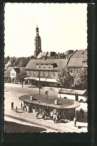 AK Lauchhammer-Mitte, Markt mit Autobahnhof