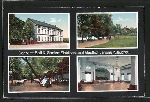 AK Glauchau, Garten-Etablissement Gasthof Jerisau