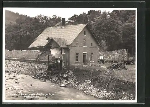 AK Antonsthal, Zerstörtes Wohnhaus nach der Unwetterkatastrophe am 06. Juli 1931