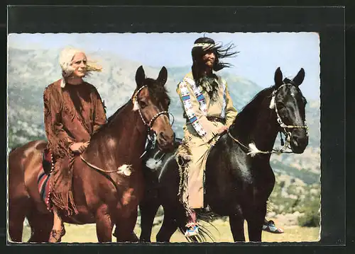 AK Karl May, Pierre Brice als Winnetou mit Klekih-Petra