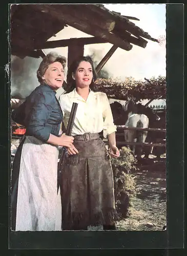 AK Karl May-Film "Der Schatz im Silbersee", Schauspielerin Karin Dor u. Marianne Hoppe als Ellen und Mrs. Butler