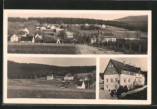 AK Kretscham-Rothensehma, Gasthaus, Ortspanorama