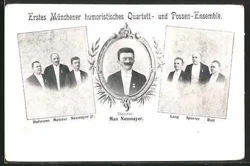 AK Erstes Münchener humoristisches Quartett- und Possen-Ensemble