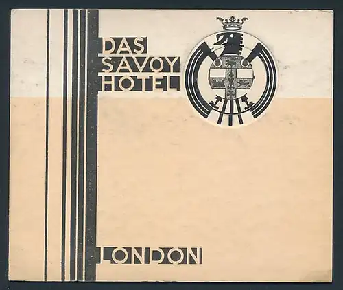 Werbebillet London, Das Savoy Hotel, Luftschiff - Zeppelin & Hotelgebäude, Preisliste innen