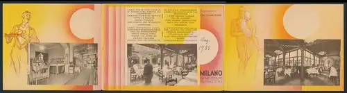 Werbebillet Milano-Mailand, Giannino Ristorante, Umgebungskarten, Innen - und Aussenansicht