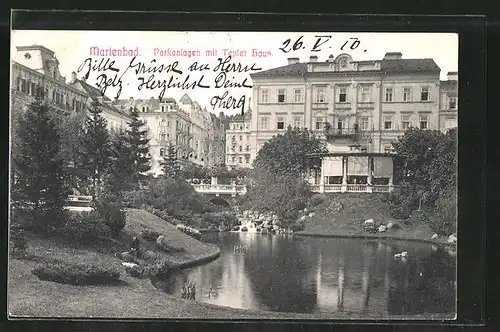 AK Marienbad, Parkanlagen mit Tepler Haus