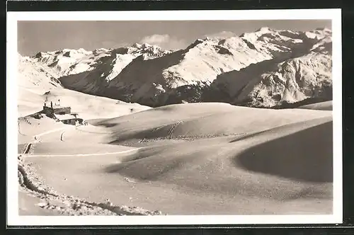 AK Parsenhütte, Berghütte gegen den Sivretta und Pischa