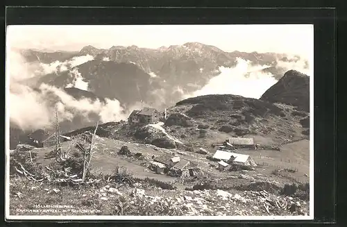 AK Schutzhaus, Höllengebirge, Kranabetsattel mit Schutzhaus