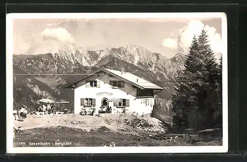 AK Hindelang, Bergstation der Sesselbahn mit Bergcafe