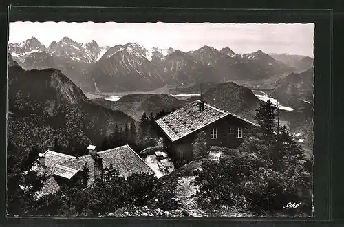 AK Tegelberghaus mit Blick auf die Tiroler Alpen