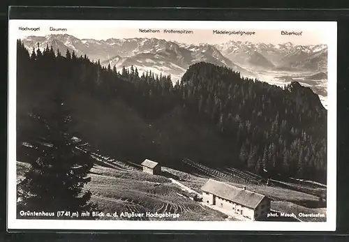 AK Grüntenhaus mit Blick auf das Allgäuer Hochgebirge