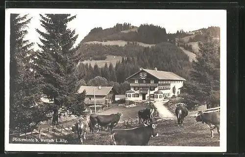 AK Wertach, Gasthaus Pfeffermühle von de Weide aus