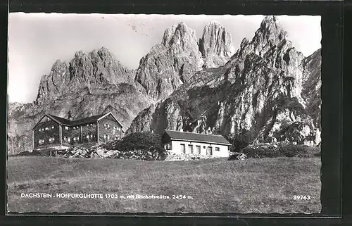 AK Dachstein-Hofpürglhütte, Totale mit Bischofsmütze