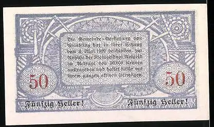 Notgeld Wendling 1920, 50 Heller, Ortsansicht