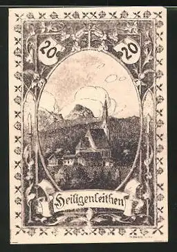Notgeld Pettenbach in Ober-Österreich 1920, 20 Heller, Kirche Heiligenleithen