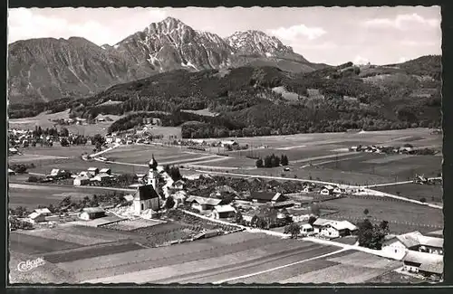 AK Feldkirche, Ortspanorama mit Hochstaufen und Zwiesel