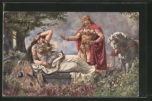 Künstler-AK Heinrich Hoffmann: Nibelungen, Brunhilde und Siegfried