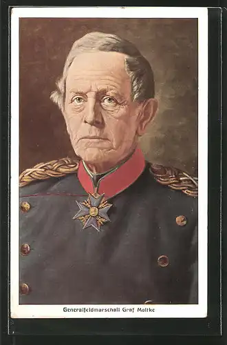 Künstler-AK Generalfeldmarschall Graf Moltke, Reichseinigungskriege